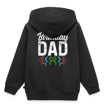Anniversaire Papa Party Papa Papa Papa Papa Papa - Sweat Premium à capuche enfant bio - noir - Dos - AI Model Kid Male (0cm)