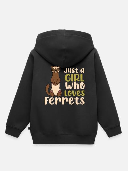 Frettchen - Kinder Premium Organic Hoodie - Schwarz