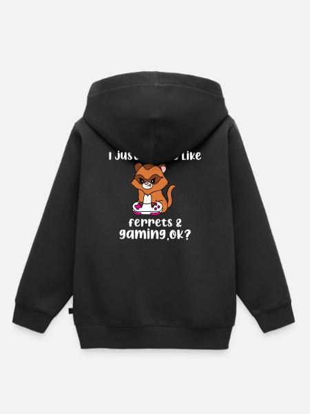 Frettchen - Kinder Premium Organic Hoodie - Schwarz