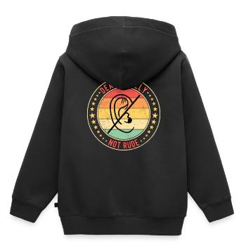 Gehörlos Gehörloser Deaf-initely Not Rude - Kinder Premium Organic Hoodie - Schwarz - Hinten - AI Model Kid Male (0cm)