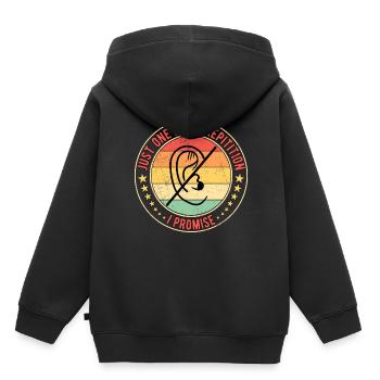 Perte auditive sourde sourde - Sweat Premium à capuche enfant bio - noir - Dos - AI Model Kid Male (0cm)