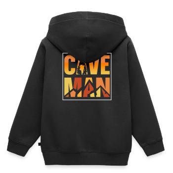 Höhlenmensch Cave Man Höhle Caving Höhlenwandern - Kinder Premium Organic Hoodie - Schwarz - Hinten - AI Model Kid Male (0cm)
