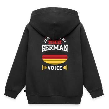 Zwinge Mich Nicht Meine Deutsche Stimme Deutsch - Kinder Premium Organic Hoodie - Schwarz - Hinten - AI Model Kid Male (0cm)