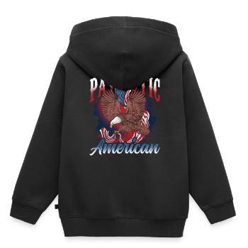 Patriotique américain Patriote Patriotique - Sweat Premium à capuche enfant bio - noir - Dos - AI Model Kid Male (0cm)
