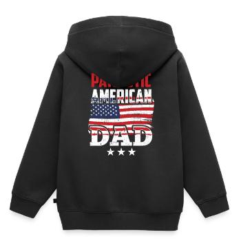 Père patriotique américain US Patriot USA - Sweat Premium à capuche enfant bio - noir - Dos - AI Model Kid Male (0cm)