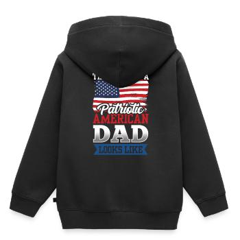 So Sieht Patriotischer Amerikanischer Vater Aus - Kinder Premium Organic Hoodie - Schwarz - Hinten - AI Model Kid Male (0cm)