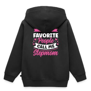 Meine Lieblingsmenschen Nennen Mich Stiefmutter - Kinder Premium Organic Hoodie - Schwarz - Hinten - AI Model Kid Male (0cm)