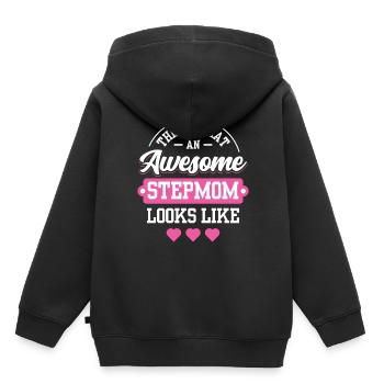 So Sieht Eine Großartige Stiefmutter Aus - Kinder Premium Organic Hoodie - Schwarz - Hinten - AI Model Kid Male (0cm)