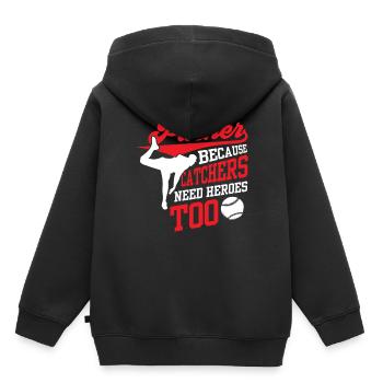 Lanceur parce que les receveurs ont aussi besoin de héros Lanceurs - Sweat Premium à capuche enfant bio - noir - Dos - AI Model Kid Male (0cm)