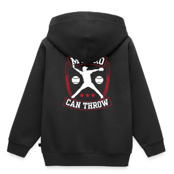 Mein Bruder Kann Werfen Pitcher Baseball Werfer - Kinder Premium Organic Hoodie - Schwarz - Hinten - AI Model Kid Male (0cm)