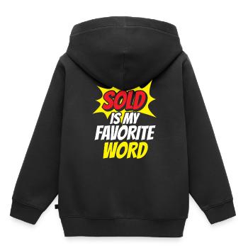 Vendu est mon mot préféré Agent immobilier - Sweat Premium à capuche enfant bio - noir - Dos - AI Model Kid Male (0cm)