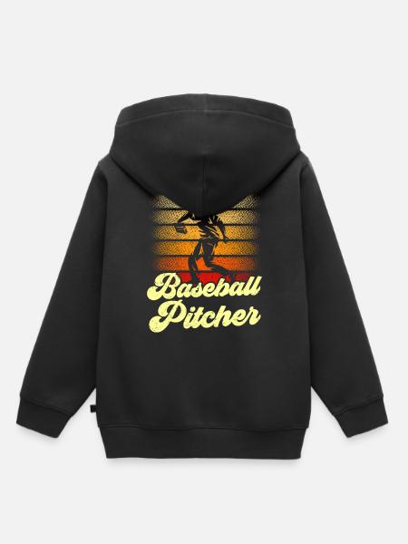 Baseball Pitcher Spieler Werfer Hobby - Kinder Premium Organic Hoodie - Schwarz