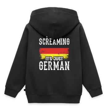 Ich Schreie Nicht Es Ist Nur Deutsch Deutschland - Kinder Premium Organic Hoodie - Schwarz - Hinten - AI Model Kid Male (0cm)