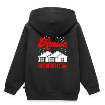 Ein Haus Nach Dem Anderen Häuser Immobilienmakler - Kinder Premium Organic Hoodie - Schwarz - Hinten - AI Model Kid Male (0cm)