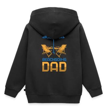 Visite de la plage Father Beach plage plage vacances plage plage - Sweat Premium à capuche enfant bio - noir - Dos - AI Model Kid Male (0cm)
