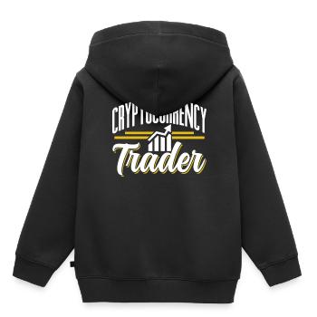 Trader de crypto-monnaie Crypto Trader - Sweat Premium à capuche enfant bio - noir - Dos - AI Model Kid Male (0cm)
