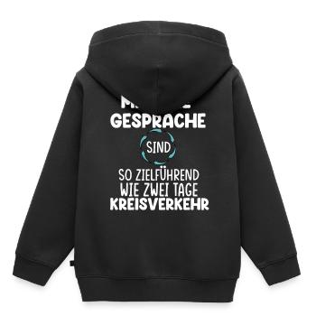 Manche Gespräche Sind So Zielführend Wie Zwei Tage - Kinder Premium Organic Hoodie - Schwarz - Hinten - AI Model Kid Male (0cm)