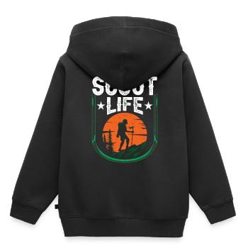Scouts Life Scouting Clan Camp - Kids Premium Organic Hoodie - black - Back - AI Model Kid Male (0cm)