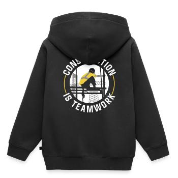 Construction work is teamwork Construction Teamwork Construction site - Kids Premium Organic Hoodie - black - Back - AI Model Kid Male (0cm)