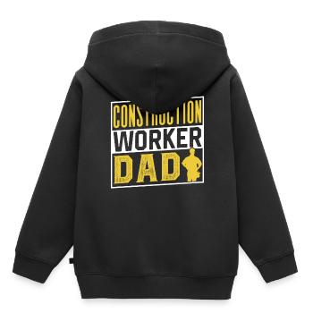 Bauarbeiter Vater Teamwork Baustelle Bau Team - Kinder Premium Organic Hoodie - Schwarz - Hinten - AI Model Kid Male (0cm)