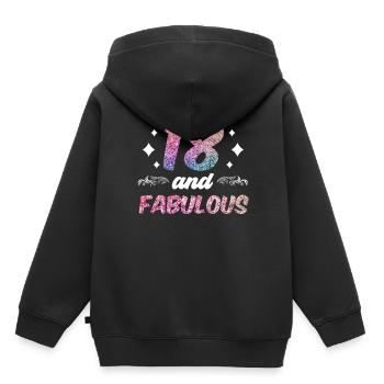 18 et fabuleuse fête dix-huit ans - Sweat Premium à capuche enfant bio - noir - Dos - AI Model Kid Male (0cm)