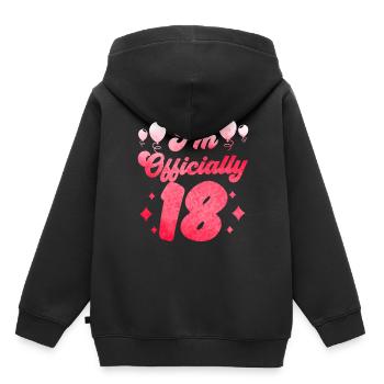J’ai officiellement 18 dix-huit ans fête mon anniversaire - Sweat Premium à capuche enfant bio - noir - Dos - AI Model Kid Male (0cm)