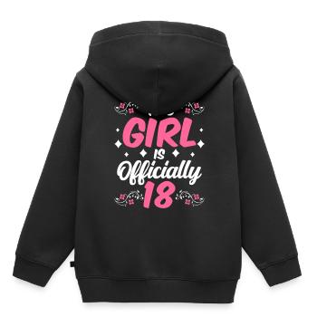 Cette fille a officiellement 18 ans célébration dix-huit - Sweat Premium à capuche enfant bio - noir - Dos - AI Model Kid Male (0cm)
