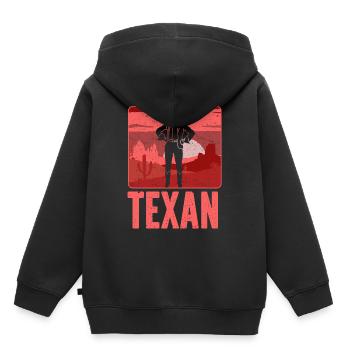 Texan Mother Girl Texas Texan Texas - Sweat Premium à capuche enfant bio - noir - Dos - AI Model Kid Male (0cm)
