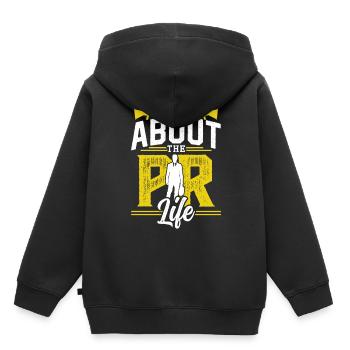 I'm interested in PR life Public Relations profession - Kids Premium Organic Hoodie - black - Back - AI Model Kid Male (0cm)