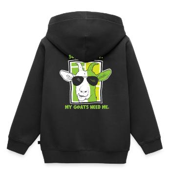 Malheureusement, mes chèvres n’ont pas besoin de moi animal - Sweat Premium à capuche enfant bio - noir - Dos - AI Model Kid Male (0cm)