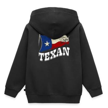 Texaner Sprüche Texanisch Texas Stolz - Kinder Premium Organic Hoodie - Schwarz - Hinten - AI Model Kid Male (0cm)