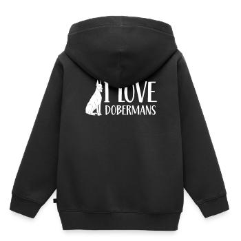 J’adore Dobermans Doberman Doberman chiens - Sweat Premium à capuche enfant bio - noir - Dos - AI Model Kid Male (0cm)