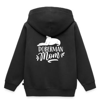 Doberman Mama Girls Chiens Dobermans Doberman - Sweat Premium à capuche enfant bio - noir - Dos - AI Model Kid Male (0cm)