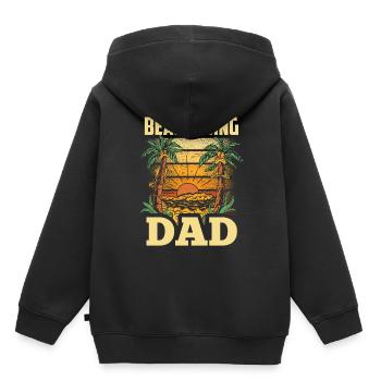 Visite de la plage Father Beach plage plage vacances plage plage - Sweat Premium à capuche enfant bio - noir - Dos - AI Model Kid Male (0cm)