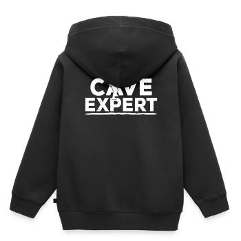 Cave Expert Spéléologie Grotte - Sweat Premium à capuche enfant bio - noir - Dos - AI Model Kid Male (0cm)