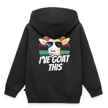 Ich Habe Das Im Griff I've Goat This Ziege Tier - Kinder Premium Organic Hoodie - Schwarz - Hinten - AI Model Kid Male (0cm)