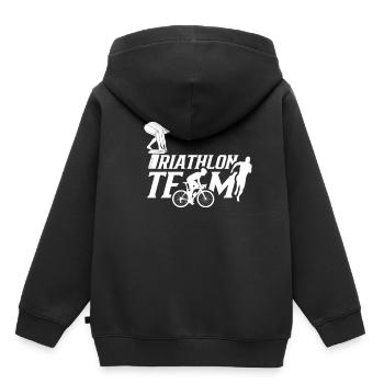 Triathlon Équipe Triathlète Triathlète Triathlon - Sweat Premium à capuche enfant bio - noir - Dos - AI Model Kid Male (0cm)