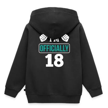 Je suis officiellement 18 ans dix-huit fête - Sweat Premium à capuche enfant bio - noir - Dos - AI Model Kid Male (0cm)