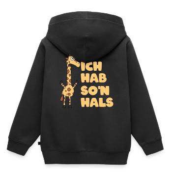 Ich Habe So Einen Hals - Kinder Premium Organic Hoodie - Schwarz - Hinten - AI Model Kid Male (0cm)