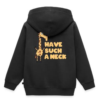 Ich Habe So Einen Hals - Kinder Premium Organic Hoodie - Schwarz - Hinten - AI Model Kid Male (0cm)