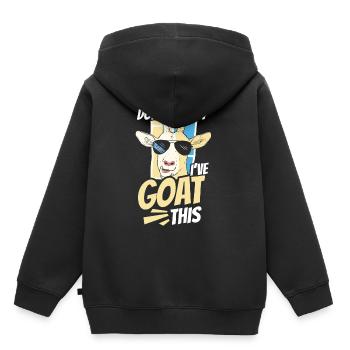 Mach Dir Keine Sorgen Ich Habe Das Im Griff Ziege - Kinder Premium Organic Hoodie - Schwarz - Hinten - AI Model Kid Male (0cm)