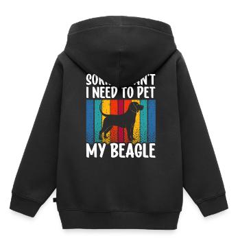 Kann Nicht Ich Muss Meinen Beagle Streicheln Hund - Kinder Premium Organic Hoodie - Schwarz - Hinten - AI Model Kid Male (0cm)