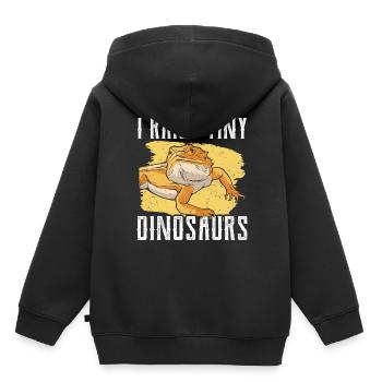J’élève de minuscules dinosaures sur Bearded Dragon - Sweat Premium à capuche enfant bio - noir - Dos - AI Model Kid Male (0cm)