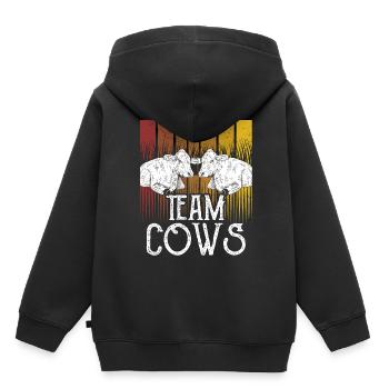 Équipe Vaches Ferme Vache laitière Animaux - Sweat Premium à capuche enfant bio - noir - Dos - AI Model Kid Male (0cm)
