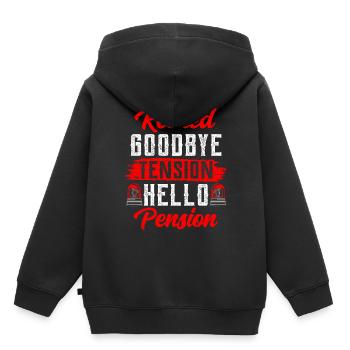 In retirement Goodbye Tension Hello Pension Police - Kids Premium Organic Hoodie - black - Back - AI Model Kid Male (0cm)
