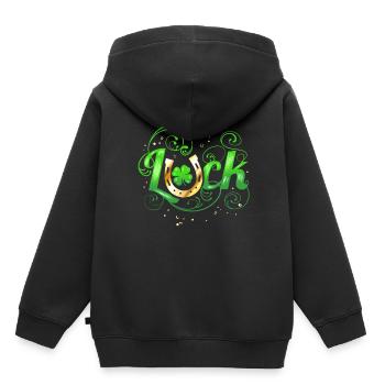 Green Golden Luck Logo With Horseshoe For St - Kids Premium Organic Hoodie - black - Back - AI Model Kid Male (0cm)