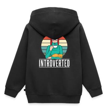 Introverted Sarcasm Introverted Shy - Kids Premium Organic Hoodie - black - Back - AI Model Kid Male (0cm)