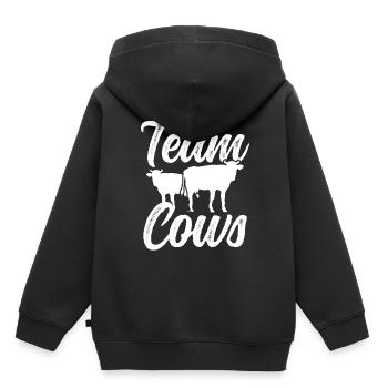 Équipe Vaches Animaux Vache Vache laitière Ferme - Sweat Premium à capuche enfant bio - noir - Dos - AI Model Kid Male (0cm)