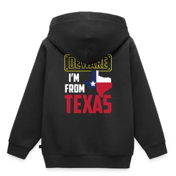Achtung: Ich Komme Aus Texas Texanisch Texaner - Kinder Premium Organic Hoodie - Schwarz - Hinten - AI Model Kid Male (0cm)