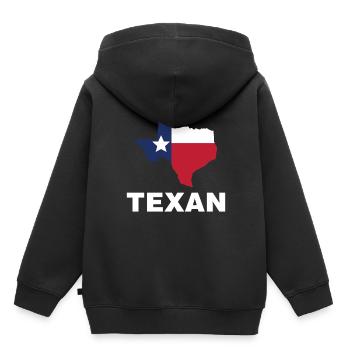 Texaner Texas Stolz Sprüche Texanisch - Kinder Premium Organic Hoodie - Schwarz - Hinten - AI Model Kid Male (0cm)